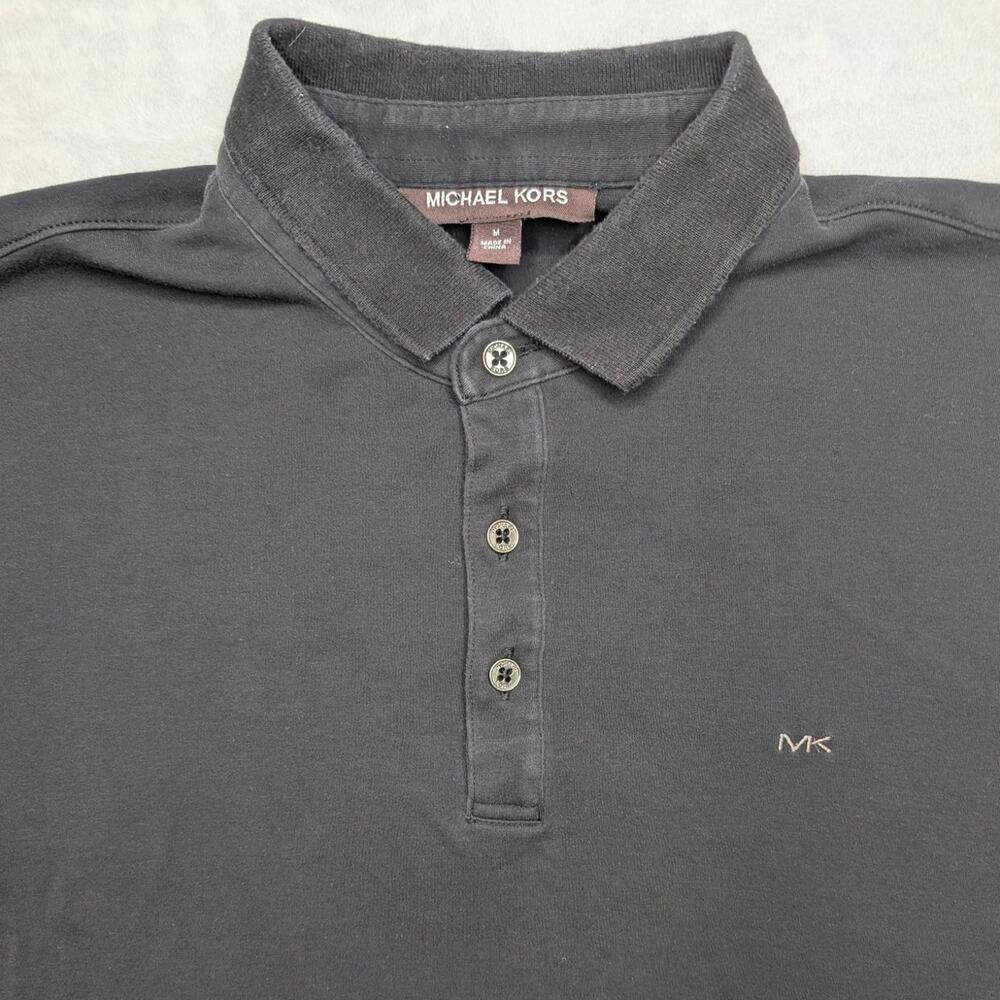 MICHAEL KORS Men's Polo Shirt - Medium Black‎